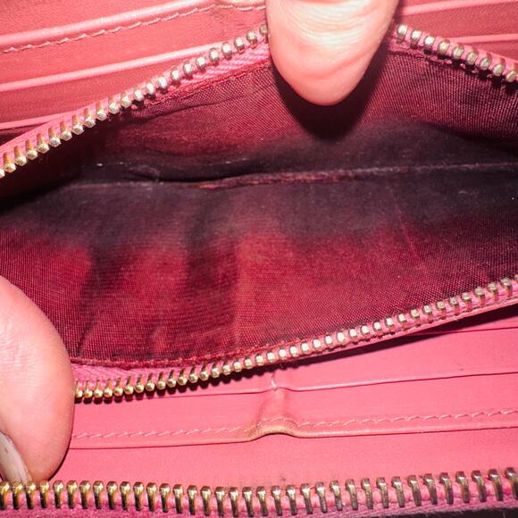 Miu Miu Pink Croc Embossed Leather Zip Around Wallet Authentic - Picture 10 of 13